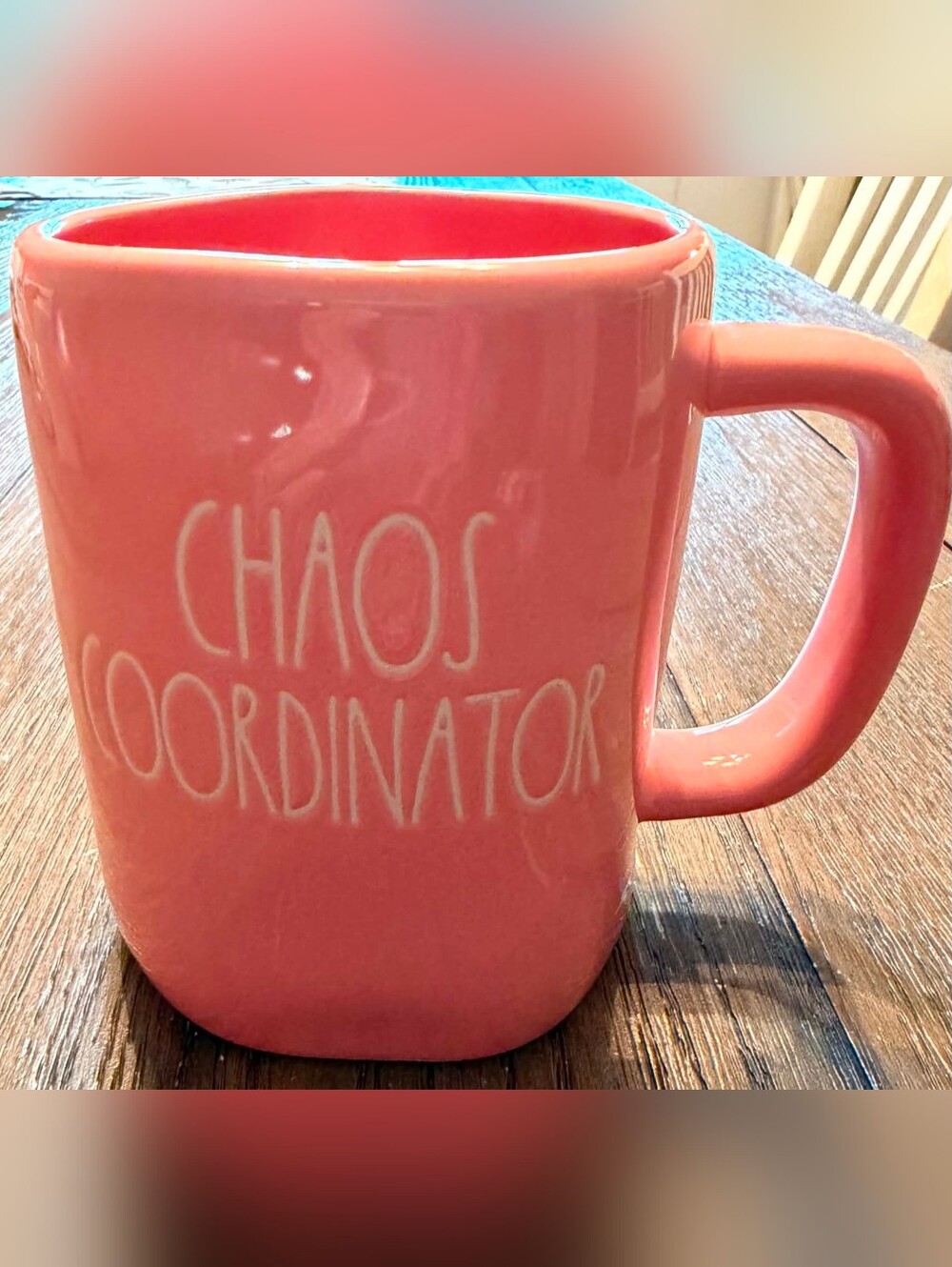 NWT Rae Dunn by Magenta "Chaos Coordinator Ceramic Mug, 5" Tall × 3.5" Diameter